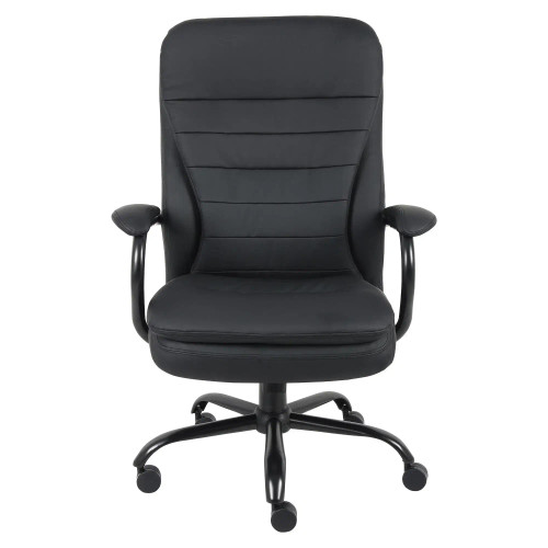 K102 Black Bonded Leather with Chrome Frame Heavy-Duty High-Back Office Chair