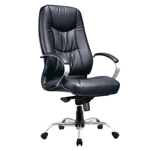 DB084 Black Polyurethane Leather with Chrome Frame Executive High-Back Office Chair