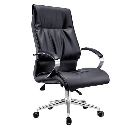 DB083 Black Polyurethane Leather with Chrome Base High-Back Executive Office Chair