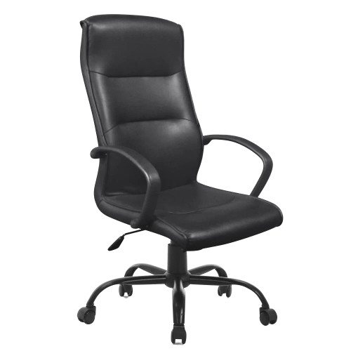 DB042 Black Polyurethane Leather with Steel Base High-back Office Chair