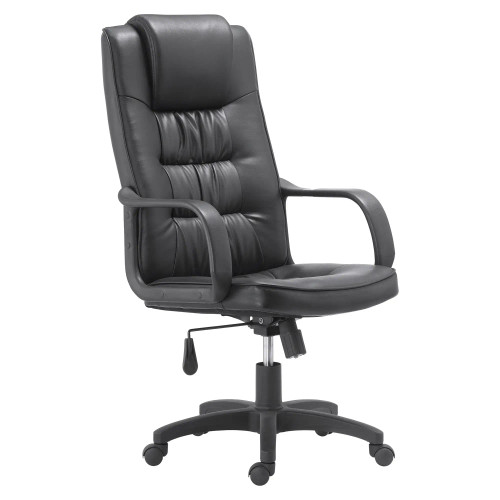 DB021 Black PU Leather with Steel Base High-Back Office Chair