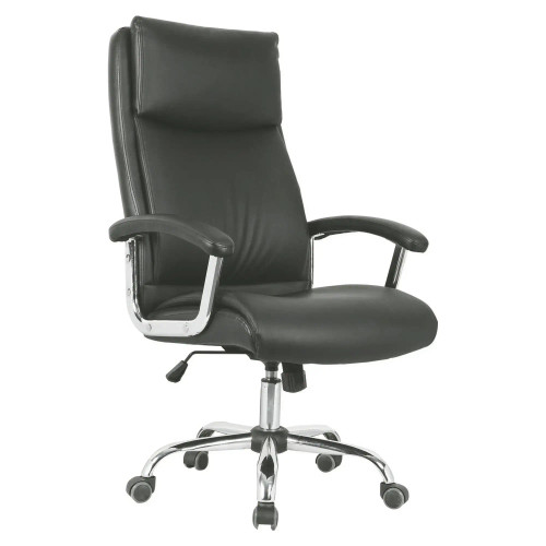 DB109 Black Polyurethane Leather with Chrome Base Executive High-Back Office Chair