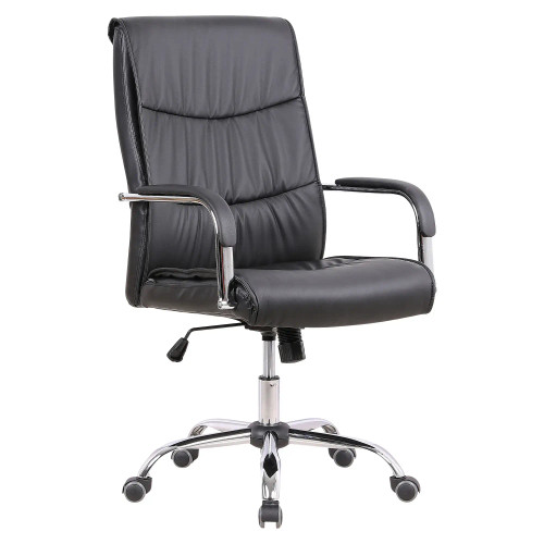 DB122 Black Polyurethane Leather High-Back Office Chair