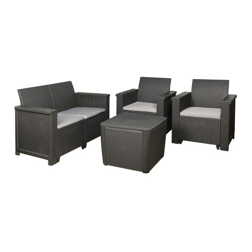 Stonebrook Charcoal 4PC Patio Set