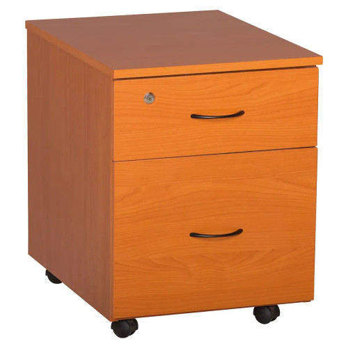 Sorted Mobile Pedestal, 1 Drawer, 1 Filer in Cherry Melawood