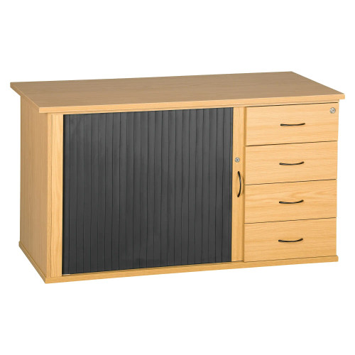 Sorted Pedenza Roller Door, 4 Drawer in Oak Melawood