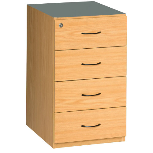 Sorted Desk High Pedestal, 4 Drawer in Oak Melawood