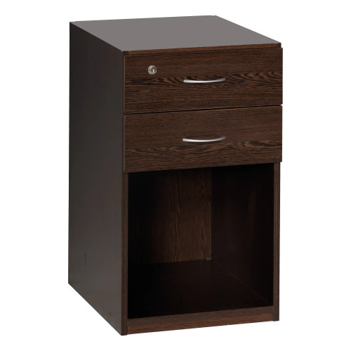 Sorted Desk High Pedestal 2 Drawer, Lever Arch in Wenge Melawood