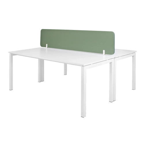 ProWork Two Office Desks with Screen Divider in Melawood 1000W x 732H mm with 22mm Top