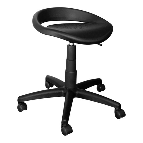 Brixton Industrial Typist Office Chair SAC-TC-BRIX, black adjustable ergonomic office chair with a small contoured seat, swivel base with five caster wheels for mobility. Brixton Industrial Typist Office Chair SAC-TC-BRIX, black adjustable ergonomic office chair with a small contoured seat, swivel base with five caster wheels for mobility.