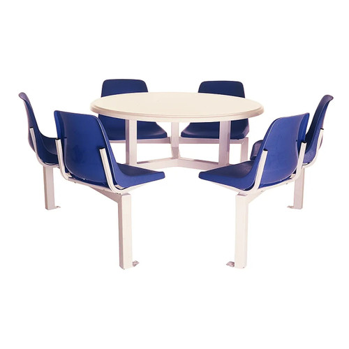 Six Seater Canteen Round Poly Shell Set