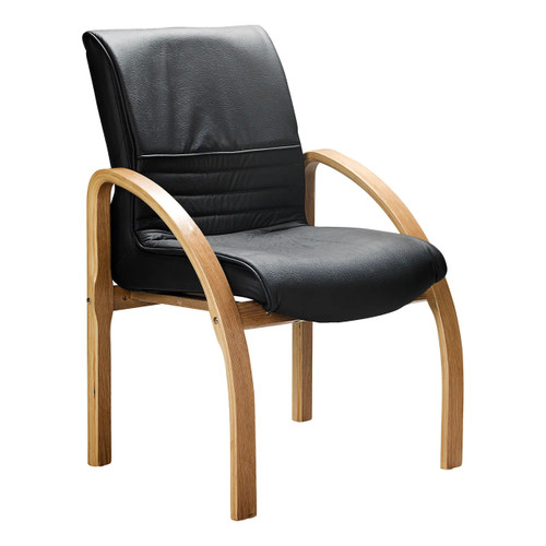 Holly Wooden Curve Arm Visitor Office Chair | Office Chairs | Office Stock