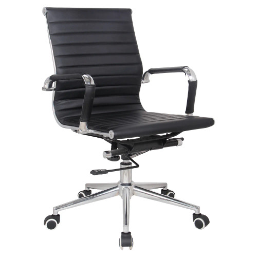 Classic Eames Ribbed Medium-back Chair (Black) Classic Eames Ribbed Medium-back Chair (Black)