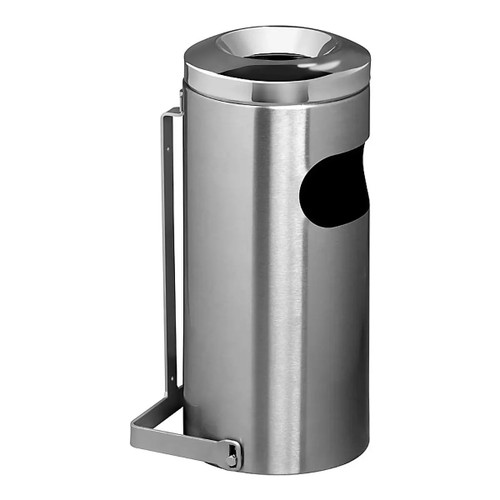 Wall Mounted Innovation Stainless Steel Standing Ashtray Litter Bin with Cut Out
