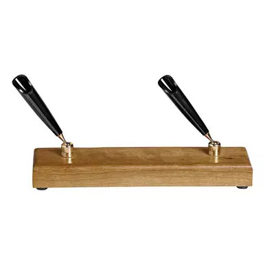 Executive Solid Wood Double Pen Stand