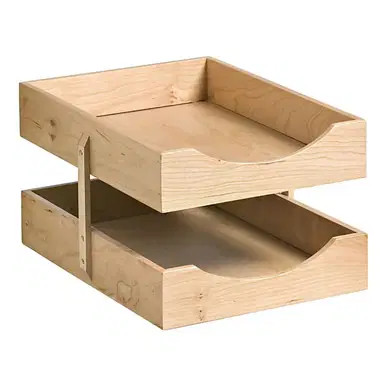 Contract Solid Wood Two-Tier Letter Tray