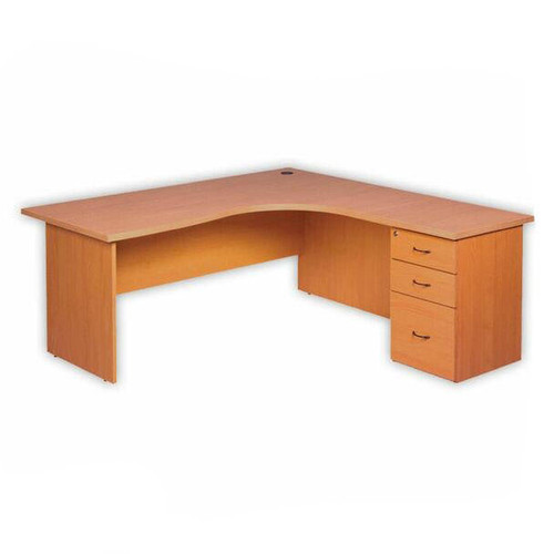 Workstation Desk , Two Drawer Pedestal with Opening