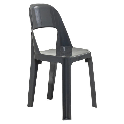 Alpine Senior Chairs 450 mm High, a dark grey plastic chair designed for senior users with a sturdy structure and comfortable seating.