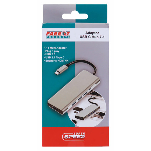 7 in 1 USB C Hub (HDMI x 1 - USB 3.0 x 3 - DP x 1 - SD x 1 - TF x 1)