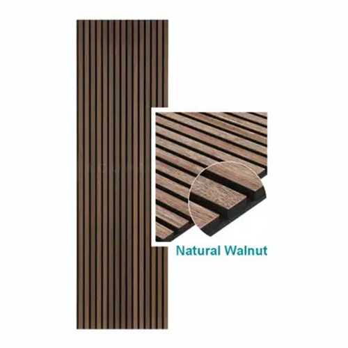 Natural Walnut Slatted Wall Panel 600 X 2400mm