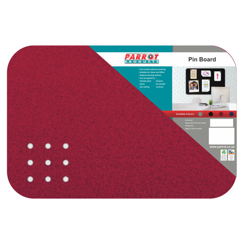Adhesive Pin Board (No Frame - 600*450mm - Red) BD0320R, red pin board with a textured surface and adhesive backing for versatile use.