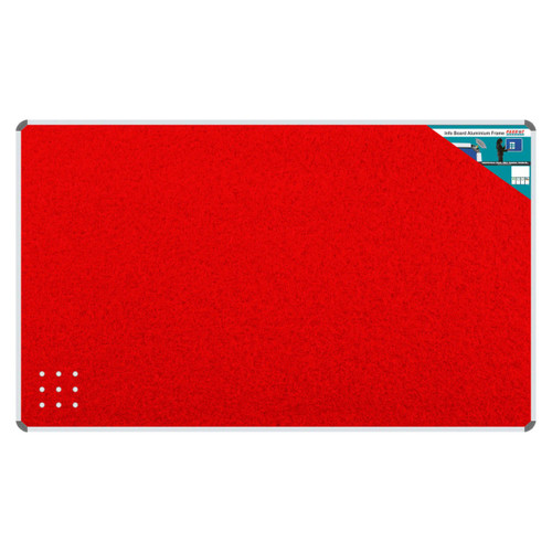 Info Board Product, Aluminium Frame Red 1500*1200mm, Model BD0760R, outdoor notice or information display board with sturdy aluminium frame in red color.