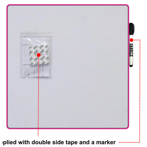 Magnetic Whiteboard Tile (355*355mm - Pink)