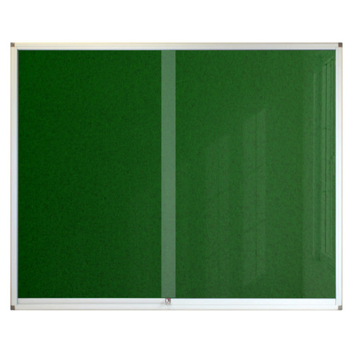 Pinning Display Case, a large green pinning display case measuring 1500x1200mm with a metal frame for safekeeping and showcasing items.