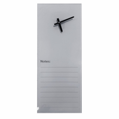 Glass Clock with Notes (200 × 580 mm - Grey)