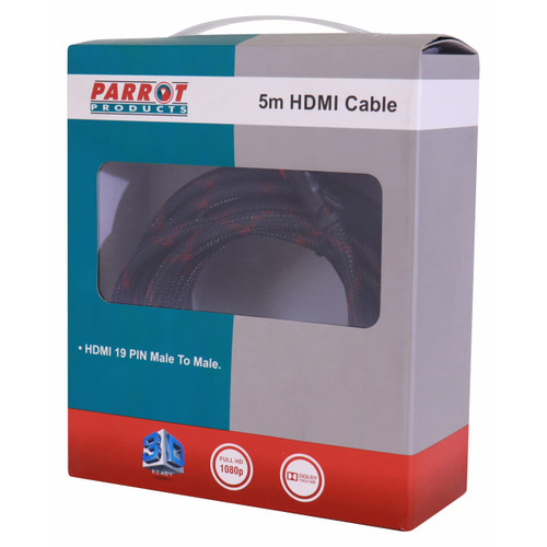 CABLE - HDMI 4K 60HZ - 5M  CL1005-4K, Packaging box for a 5-meter HDMI cable with 4K resolution and 60Hz refresh rate.