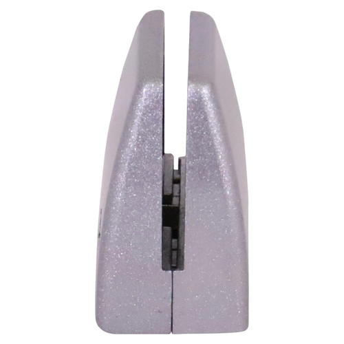 Aluminium Alloy Desk Partition Clamp 40x30x58mm, close-up view showing the clamp's sleek metallic construction and adjustable mechanism for securing desk partitions. Aluminium Alloy Desk Partition Clamp 40x30x58mm, close-up view showing the clamp's sleek metallic construction and adjustable mechanism for securing desk partitions.