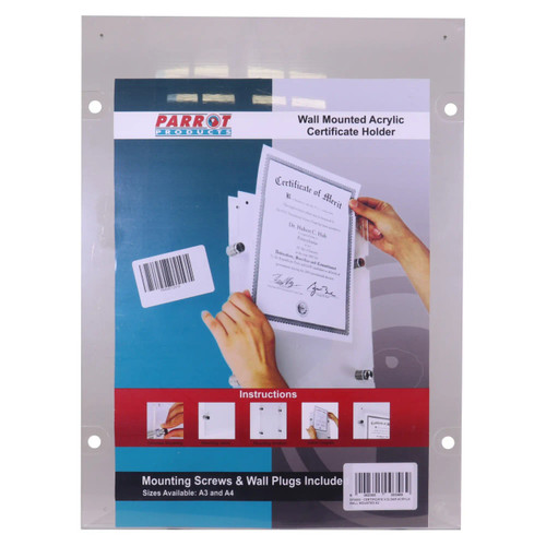 A3 Acrylic Wall Mounted Certificate Holder