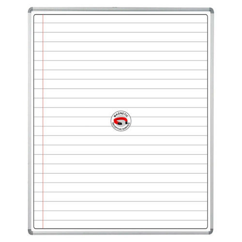 Educational Board Magnetic Whiteboard, white dry erase surface with magnetic receptive feature, measuring 1220*920 mm with white lines and side panel, Option A. Educational Board Magnetic Whiteboard, white dry erase surface with magnetic receptive feature, measuring 1220*920 mm with white lines and side panel, Option A.