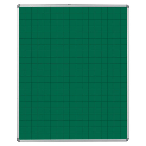 Educational Board Magnetic Chalkboard, Side View of a Large Grey Square Chalkboard with Grid Pattern for Educational Use.