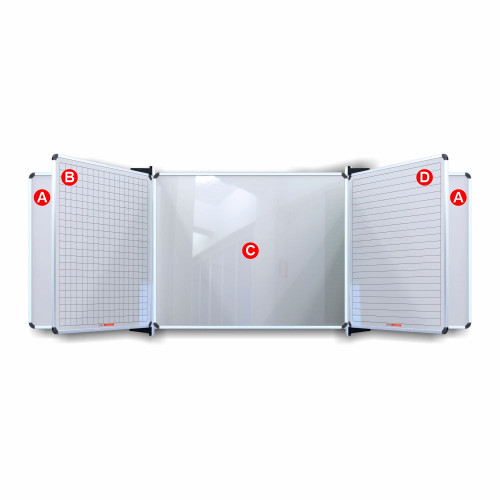 Educational Board Magnetic Whiteboard (1820*1220 - Centre Panel - Option C) | Educational Boards | Office Stock
