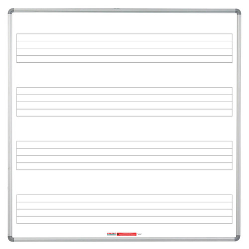 Music Board, 1230x1230mm Magnetic White Board with writable surface and labeled sections.