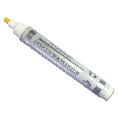 Glass / Chalkboard Markers (White Box 10) PC1001A, white chalk marker with a yellow chalk tip for writing on glass and chalkboards. Glass / Chalkboard Markers (White Box 10) PC1001A, white chalk marker with a yellow chalk tip for writing on glass and chalkboards.