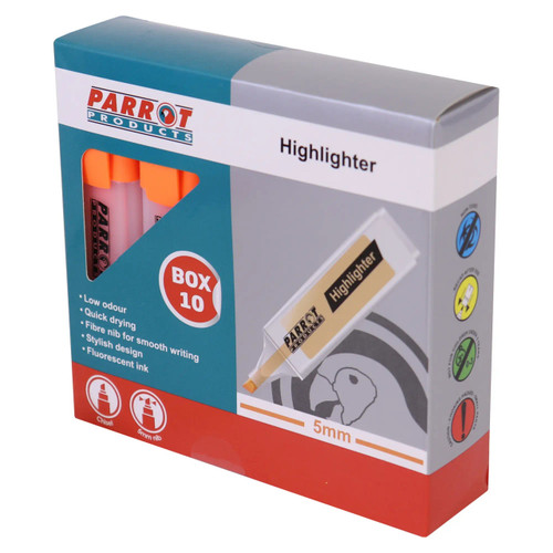 Highlighter Marker Box (10 Markers - Orange)