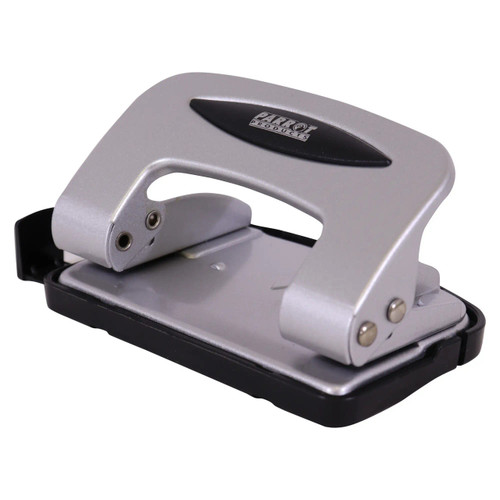 Steel Hole Punch, Silver industrial hole punching tool for up to 20 sheets of paper.