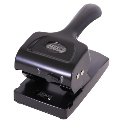 Steel Hole Punch (65 Sheets - Black), black steel hole punch with ergonomic handle and adjustable punching mechanism. Steel Hole Punch (65 Sheets - Black), black steel hole punch with ergonomic handle and adjustable punching mechanism.