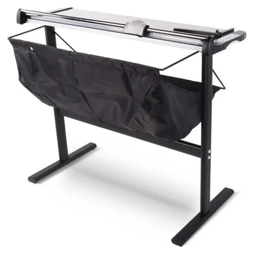 Rotary Trimmer, A0 - 7 Sheets - 1300mm RT4020, black table with adjustable cutting head and protective cover for precise paper trimming. Rotary Trimmer, A0 - 7 Sheets - 1300mm RT4020, black table with adjustable cutting head and protective cover for precise paper trimming.