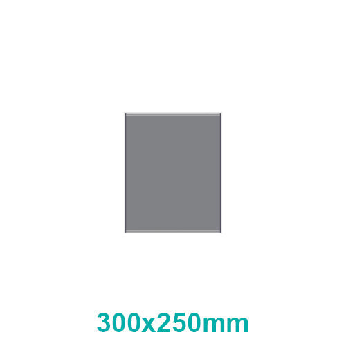 Sign Frame, 300 x 250 mm, Made of Aluminium Extrusion with Steel End Caps, in a Neutral Colour, Presented on a White Background with Size Specification.