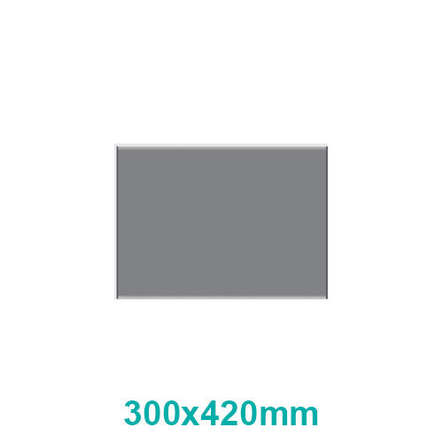 67 Sign Frame, 300 x 420 mm, with Blank Insert Media, Made of Aluminium Extrusion and Steel End Caps, in Grey Colour, Suitable for Indoor and Outdoor Use with Custom Insert Media Options.