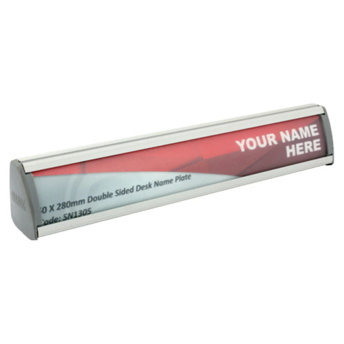 Double Sided Desk Name Plate Sign Frame (280*50mm) SN1305, sample show with customizable 'Your Name Here' sign replacing the placeholder on the double-sided frame. Double Sided Desk Name Plate Sign Frame (280*50mm) SN1305, sample show with customizable 'Your Name Here' sign replacing the placeholder on the double-sided frame.