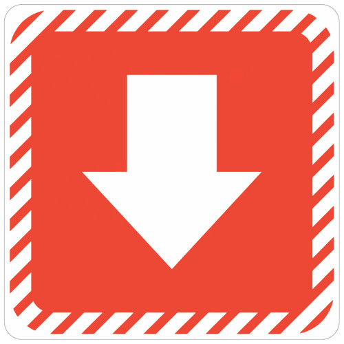 White Arrow with Red Symbolic Sign On White Acp (150 × 150 mm)