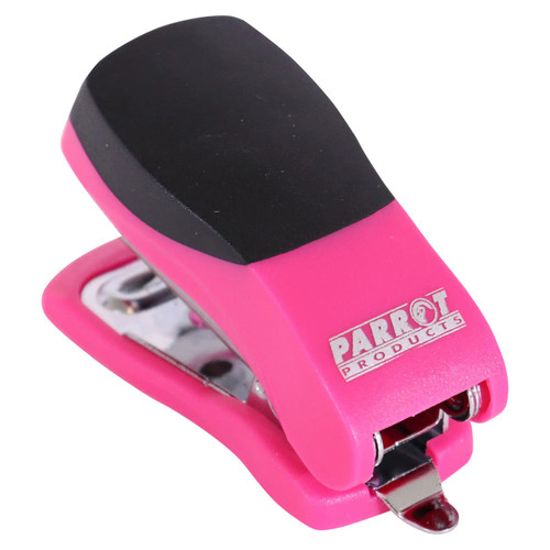 Stapler Plastic Mini Pink + Staples (1000x26/6), pink and black mini stapler with staples included
