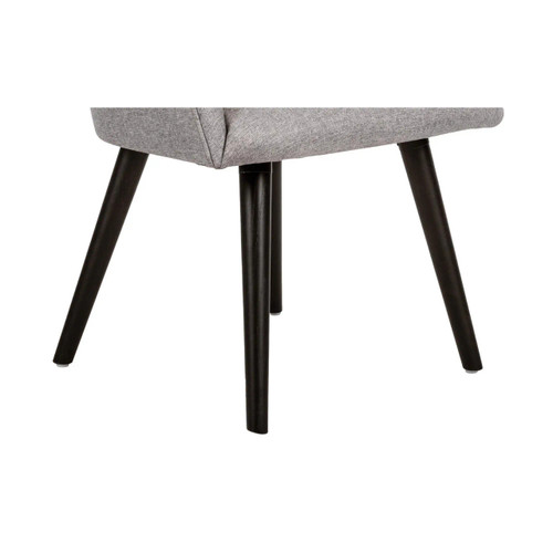 Dakota Wooden Legs Chair Base FUC-CB-DWL, black wooden chair legs supporting a grey upholstered chair seat.