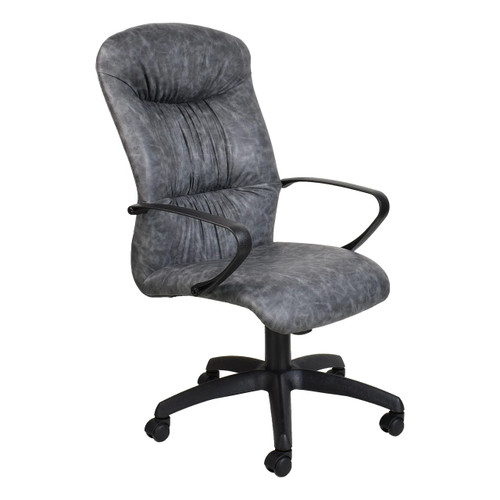 Ruched Tuscan High-back Office Chair COF-HCH-RTC6, ergonomic office chair with ruched upholstery, high back support, black armrests, and adjustable base with caster wheels.