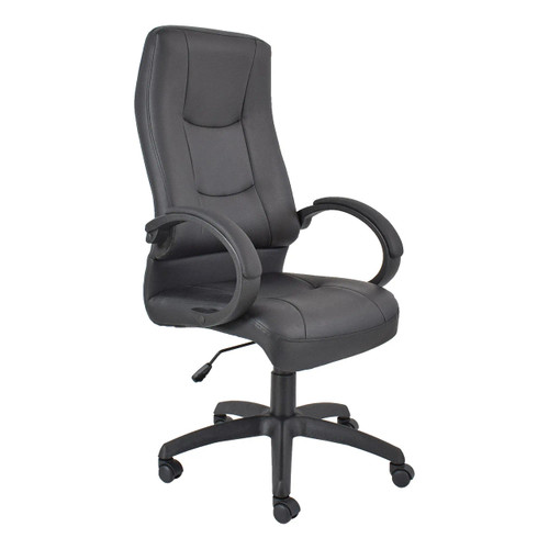 Siavita Knee Tilt High-Back Chair COF-HCH-SIC6IKG, ergonomic black office chair with high backrest and adjustable armrests, on a five-star wheeled base.