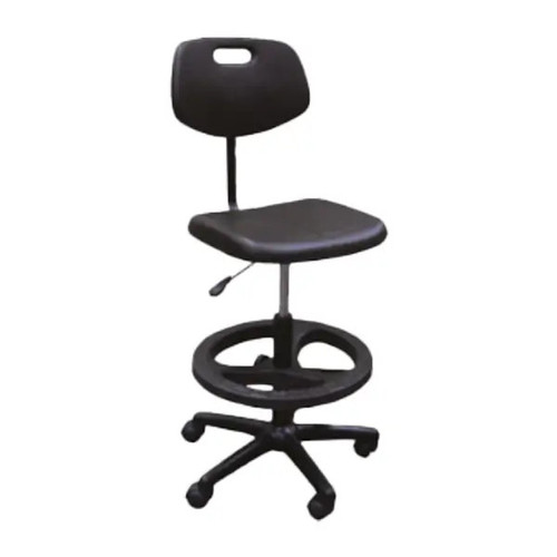 Q17 Industrial Draughtsman Chair ISC-DCH-IND-Q17, black ergonomic adjustable drafting chair with backrest and swivel base.